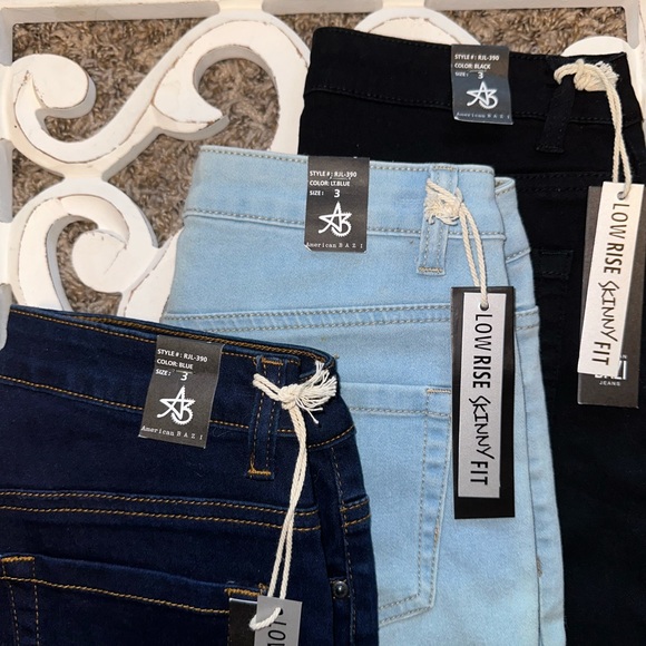3 pairs of AMERICAN BAZI RIPPED WOMEN'S SKINNY JEANS NWTS! Size 3 ✨ - Picture 4 of 13
